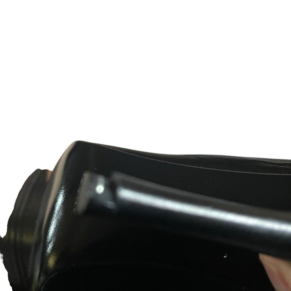 GUCCI SHOES HIGH HEEL BLACK LEATHER ROUNDED TOELINE PUMP SIZE 40 US 10 LUXURY - Picture 13 of 13